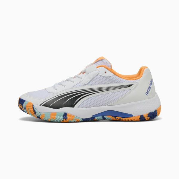 Zapatillas de pádel NOVA Court, PUMA White-PUMA Black-Vivid Blue-Heat Fire, large-ARG
