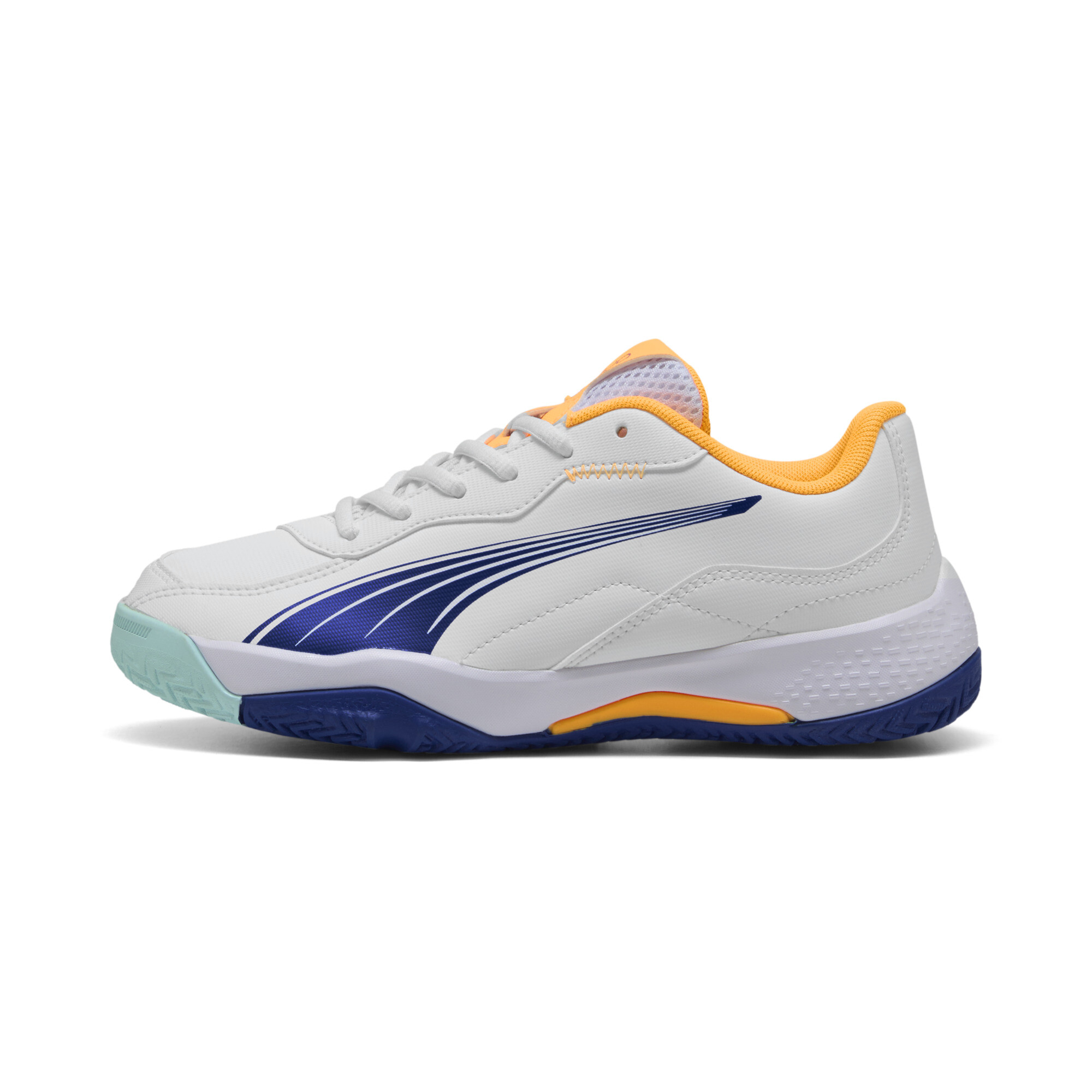 Puma NOVA Smash Padelschuhe Teenager Für Für Kinder | Mit Colorful | White/Vivid Blue/Safe Lake | Größe: 33