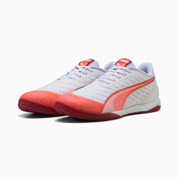 Botin de fútbol sala IBERO IV, PUMA White-Glowing Red-Dark Crimson-PUMA Black, large-ARG