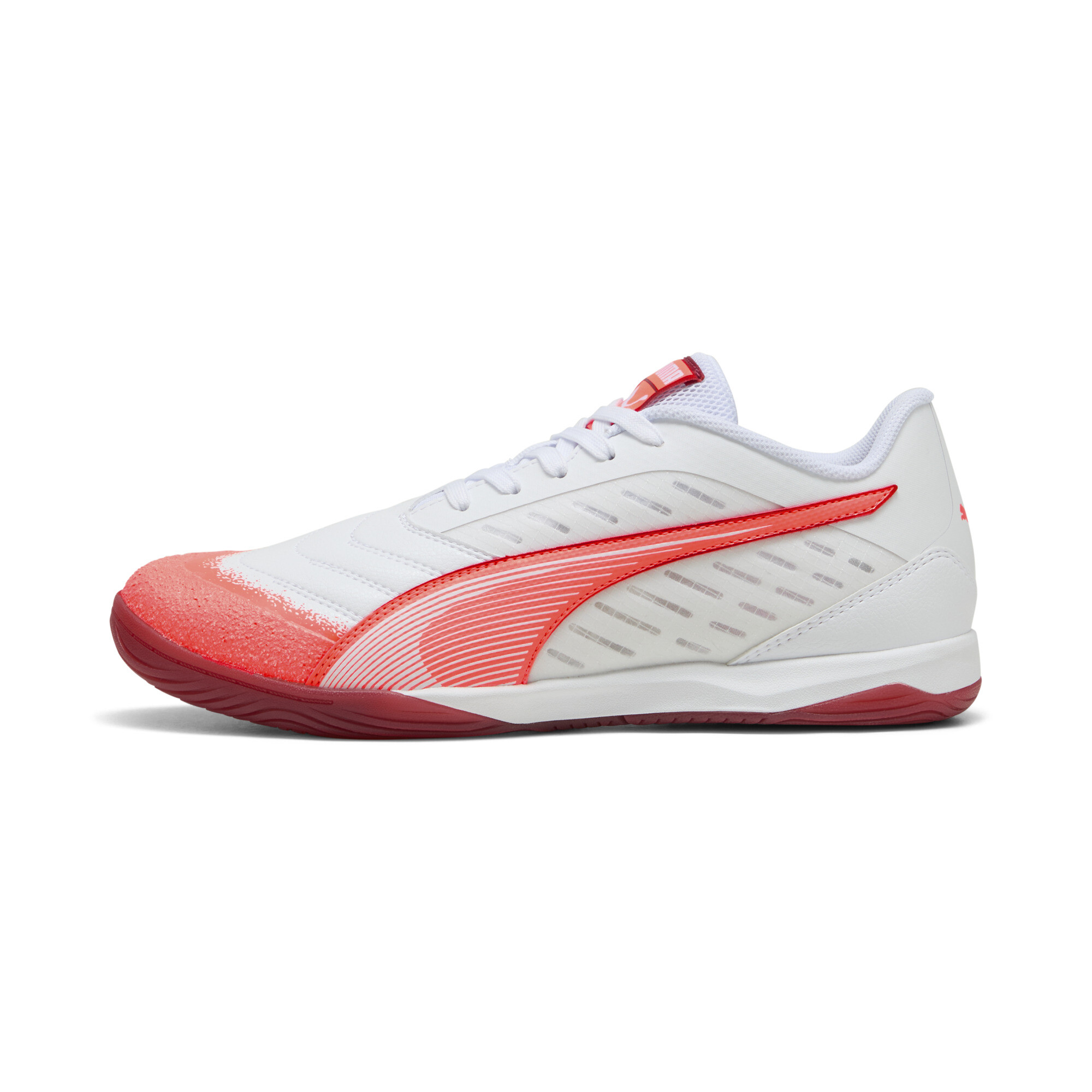 Puma IBERO IV Futsalschuhe | Mit Plain | White/Glowing Red/Dark Crimson | Größe: 42.5