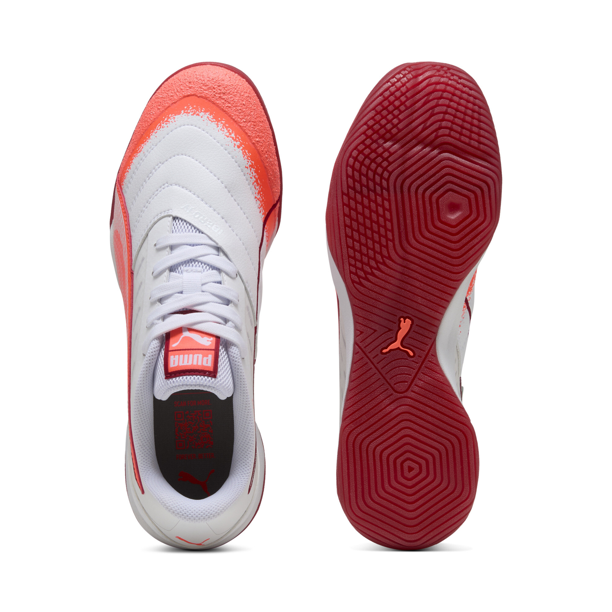 PUMA IBERO IV zaalvoetbalschoenen, Rood/Wit, Maat 38,5 thumbnail 4
