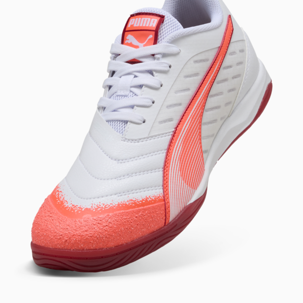 Botin de fútbol sala IBERO IV, PUMA White-Glowing Red-Dark Crimson-PUMA Black, large-ARG