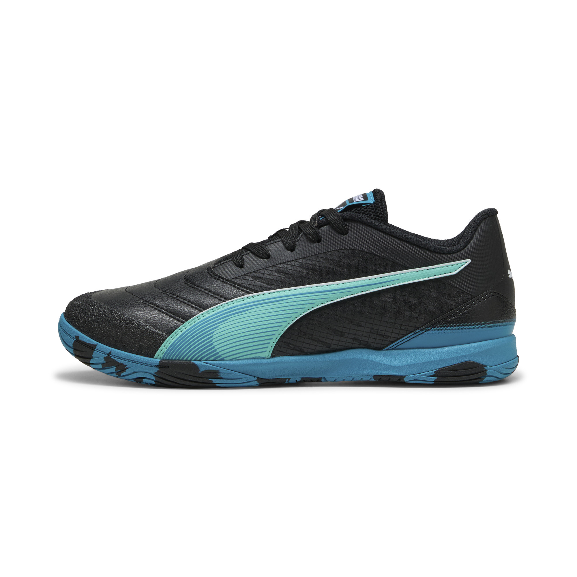 Puma IBERO IV Futsalschuhe | Mit Plain | Black/Aquatic/Tropical Blue | Größe: 44