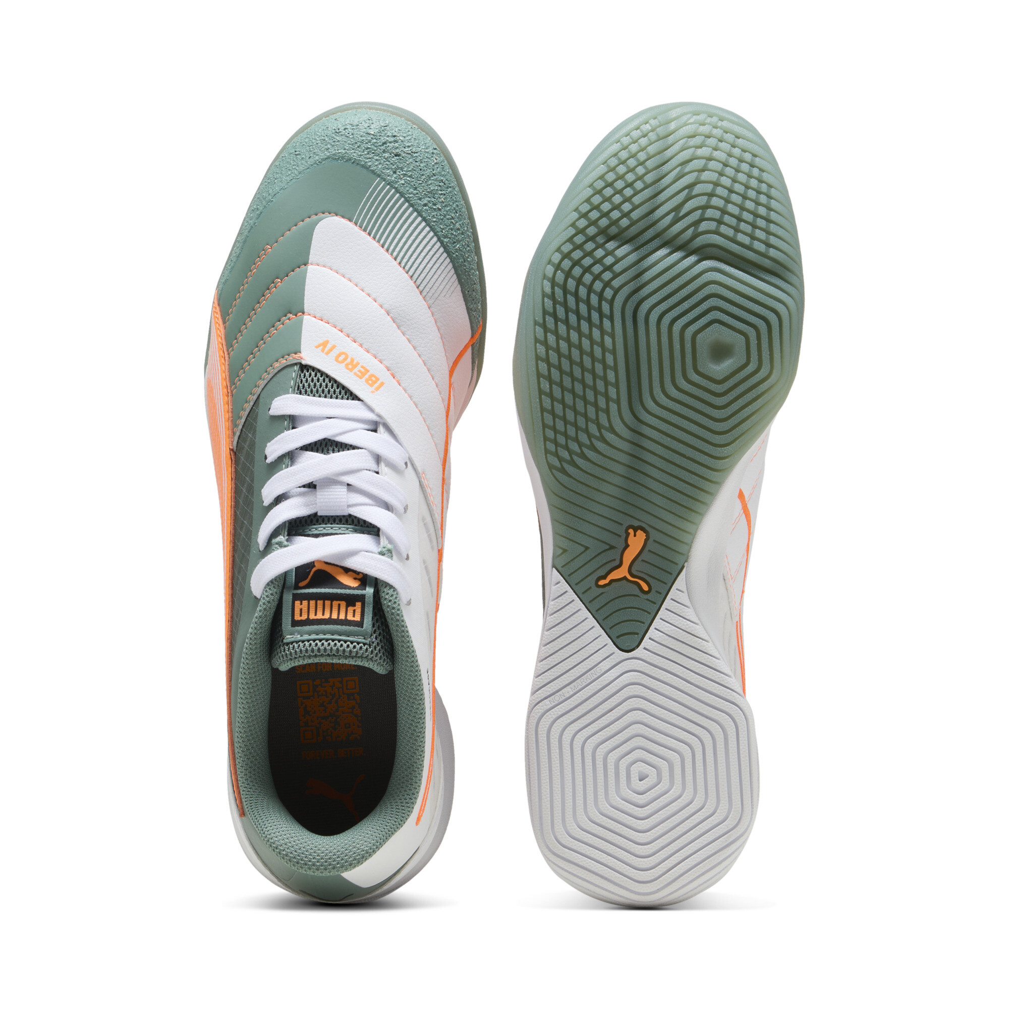 PUMA IBERO IV zaalvoetbalschoenen, Groen/Zwart, Maat 46 thumbnail 4