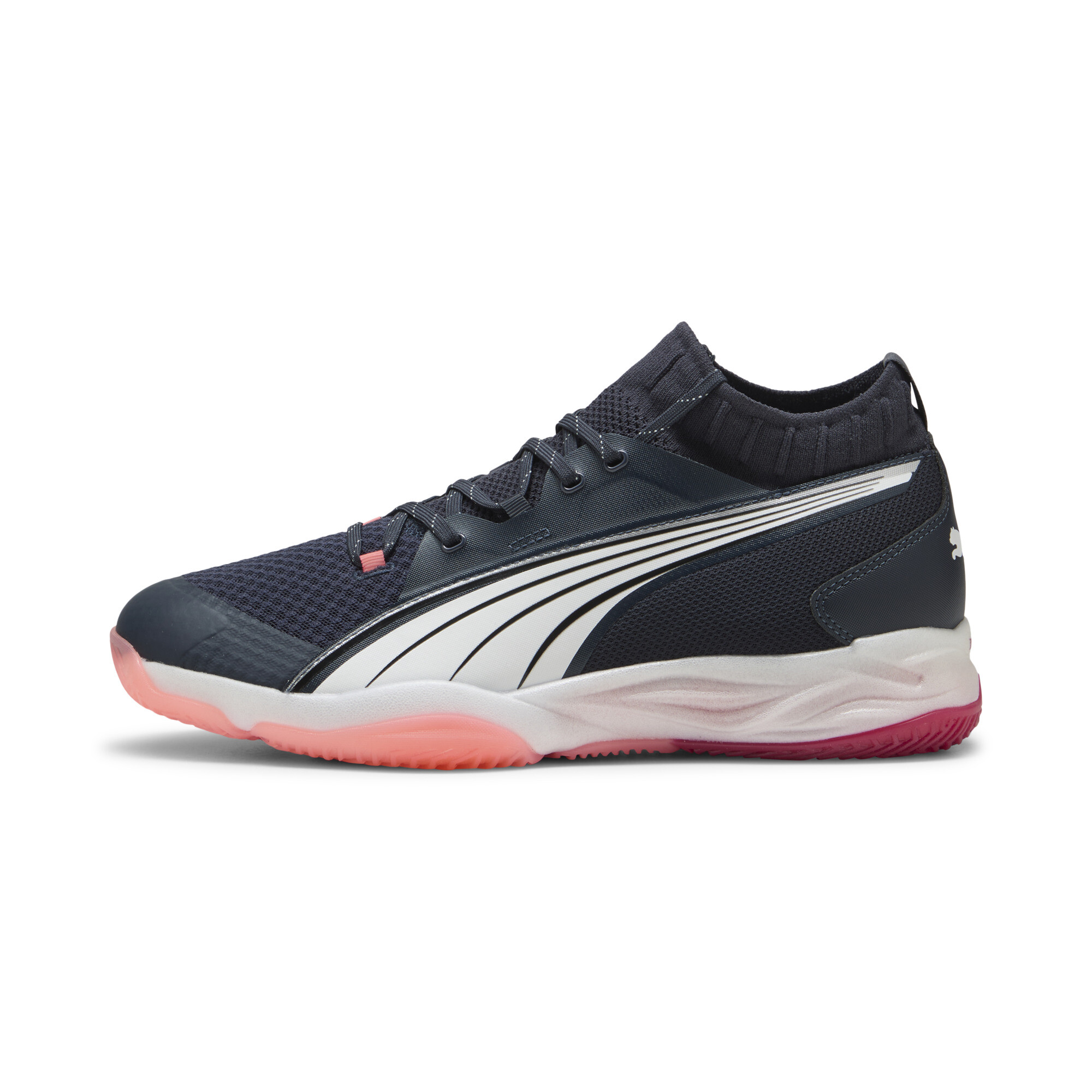 Thumbnail - Puma Eliminate NITRO™ SQD Handballschuhe Unisex | Parisian Night/White/Glowing Red | Größe: 43
