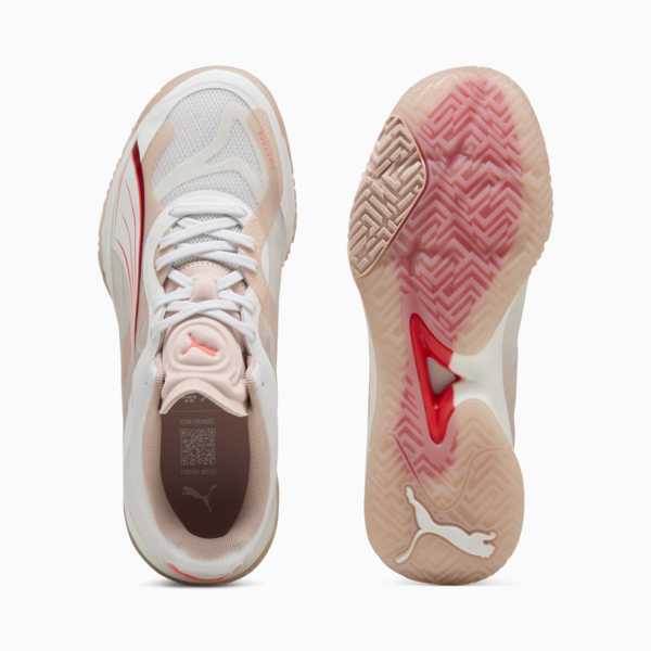 Zapatillas de handball Accelerate NITRO™ SQD para mujer, PUMA White-Glowing Red-Rose Quartz-Alpine Snow, large-ARG
