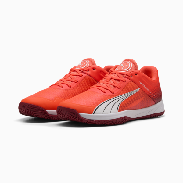 Accelerate Turbo Handball Shoes Unisex, Glowing Red-PUMA White-Dark Crimson-PUMA Black, large-ZAF