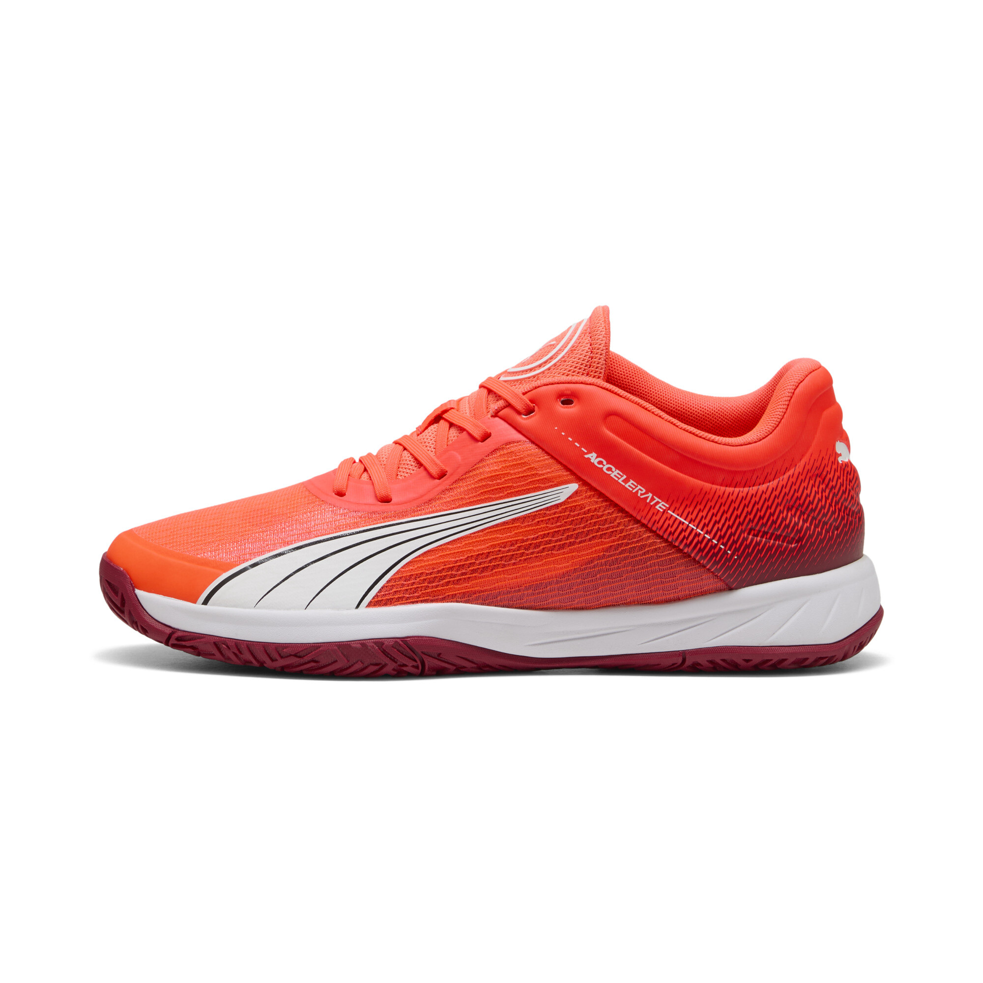 Puma Accelerate Turbo Handballschuhe Unisex | Glowing Red/White/Dark Crimson | Größe: 42