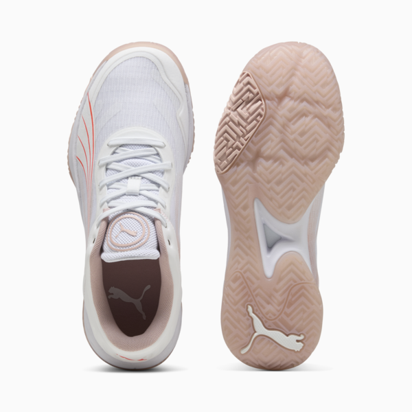 Accelerate Turbo Handball Shoes Women, PUMA White-Glowing Red-Rose Quartz-Alpine Snow, large-ZAF