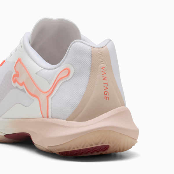 Vantage NITRO™ Handball Shoes Women, PUMA White-Glowing Red-Rose Quartz-Dark Crimson, large-ZAF