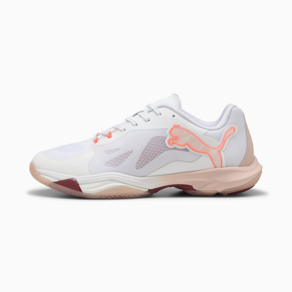 Vantage NITRO™ Handball Shoes Women, PUMA White-Glowing Red-Rose Quartz-Dark Crimson, large-ZAF