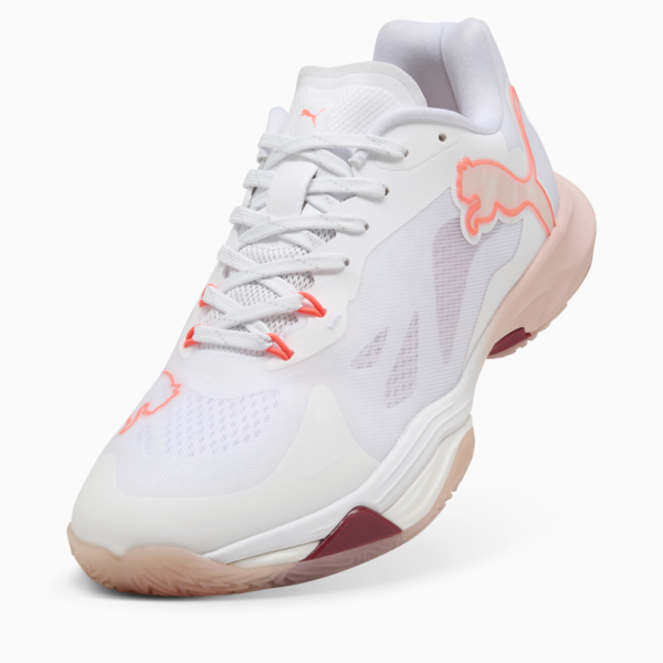 Vantage NITRO™ Handball Shoes Women, PUMA White-Glowing Red-Rose Quartz-Dark Crimson, large-ZAF