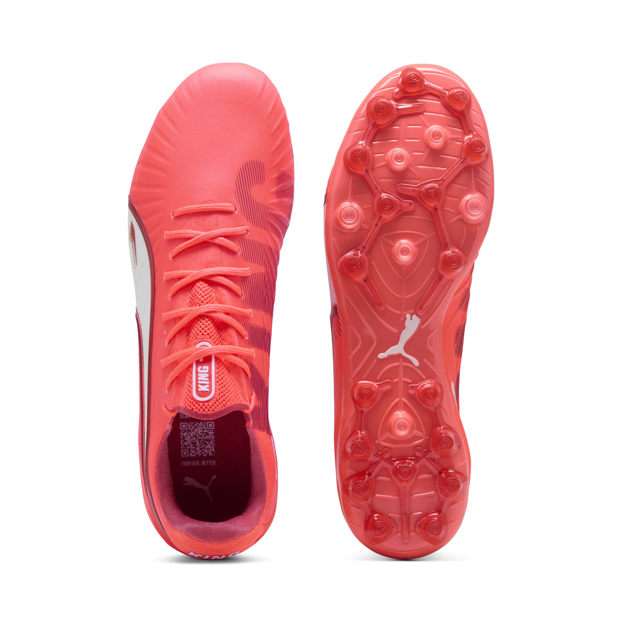 PUMA KING ULTIMATE MG voetbalschoenen, Rood/Wit, Maat 43 thumbnail 4