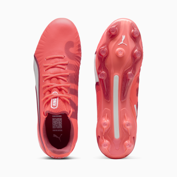 KING ULTIMATE FG/AG Football Boots Women, Glowing Red-PUMA White-Red Fire, large-MEX