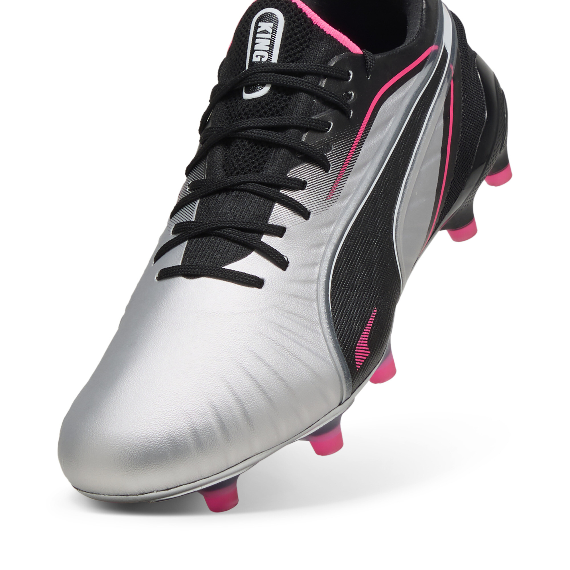 PUMA KING ULTIMATE FG/AG voetbalschoenen voor Dames, Zwart/Zilver, Maat 41 thumbnail 3