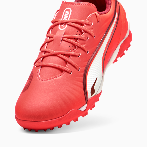 KING MATCH TT Mid Football Boots Youth, Glowing Red-PUMA White-Red Fire, large-MEX
