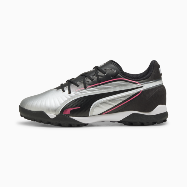 Tacos de fútbol KING MATCH TT Mid para adolescentes, PUMA Silver-PUMA Black-Sun Struck-PUMA White, large-MEX
