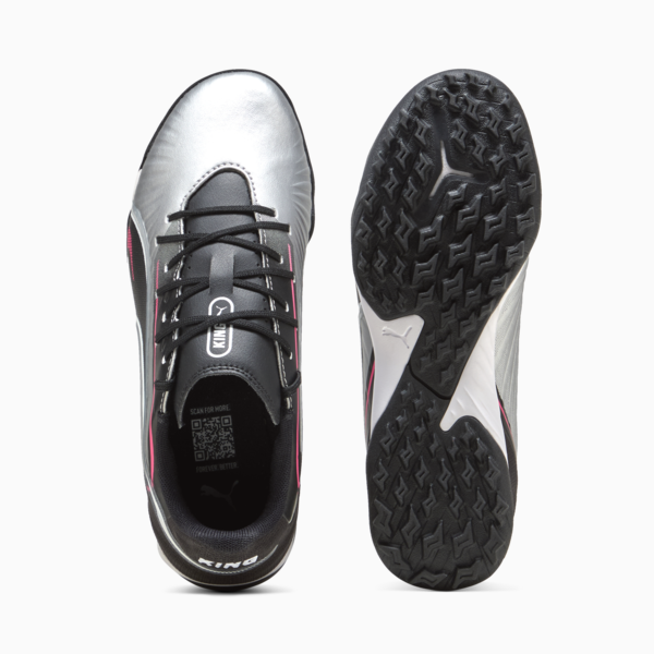 Tacos de fútbol KING MATCH TT Mid para adolescentes, PUMA Silver-PUMA Black-Sun Struck-PUMA White, large-MEX