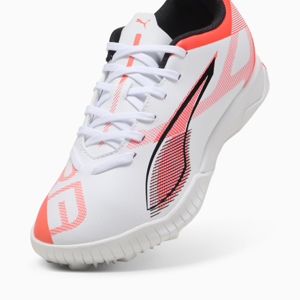 ULTRA 5 PLAY TT Mid Football Boots Youth, PUMA White-PUMA Black-Glowing Red, large-MEX