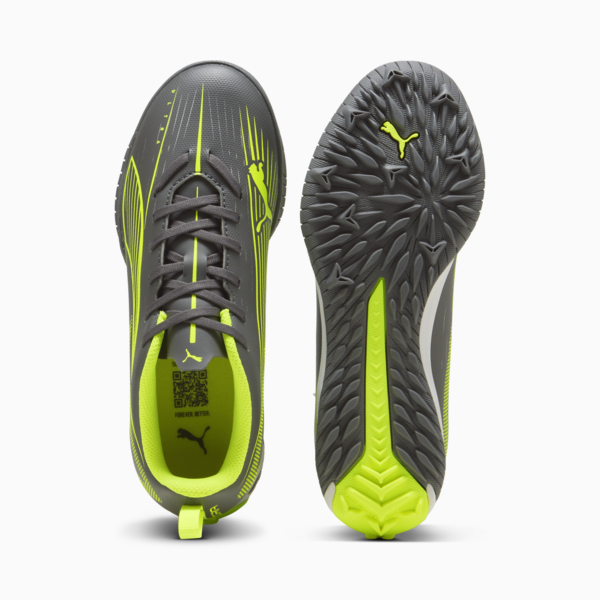 Tacos de fútbol ULTRA 5 PLAY TT Mid para adolescentes, Matte Aged Silver-Yellow Alert-Puma Aged Silver, large-MEX
