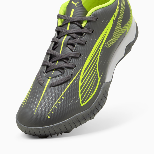 Tacos de fútbol ULTRA 5 PLAY TT Mid para adolescentes, Matte Aged Silver-Yellow Alert-Puma Aged Silver, large-MEX