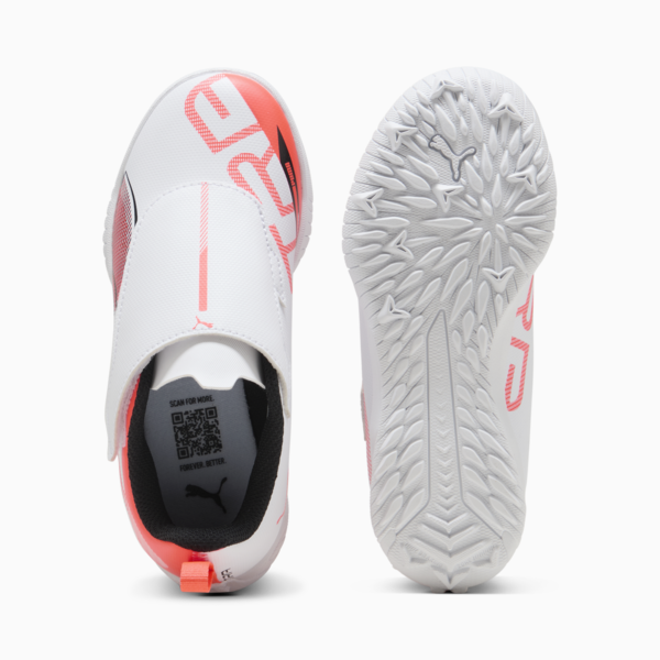 ULTRA 5 PLAY V TT Football Boots Kids, PUMA White-PUMA Black-Glowing Red, large-MEX