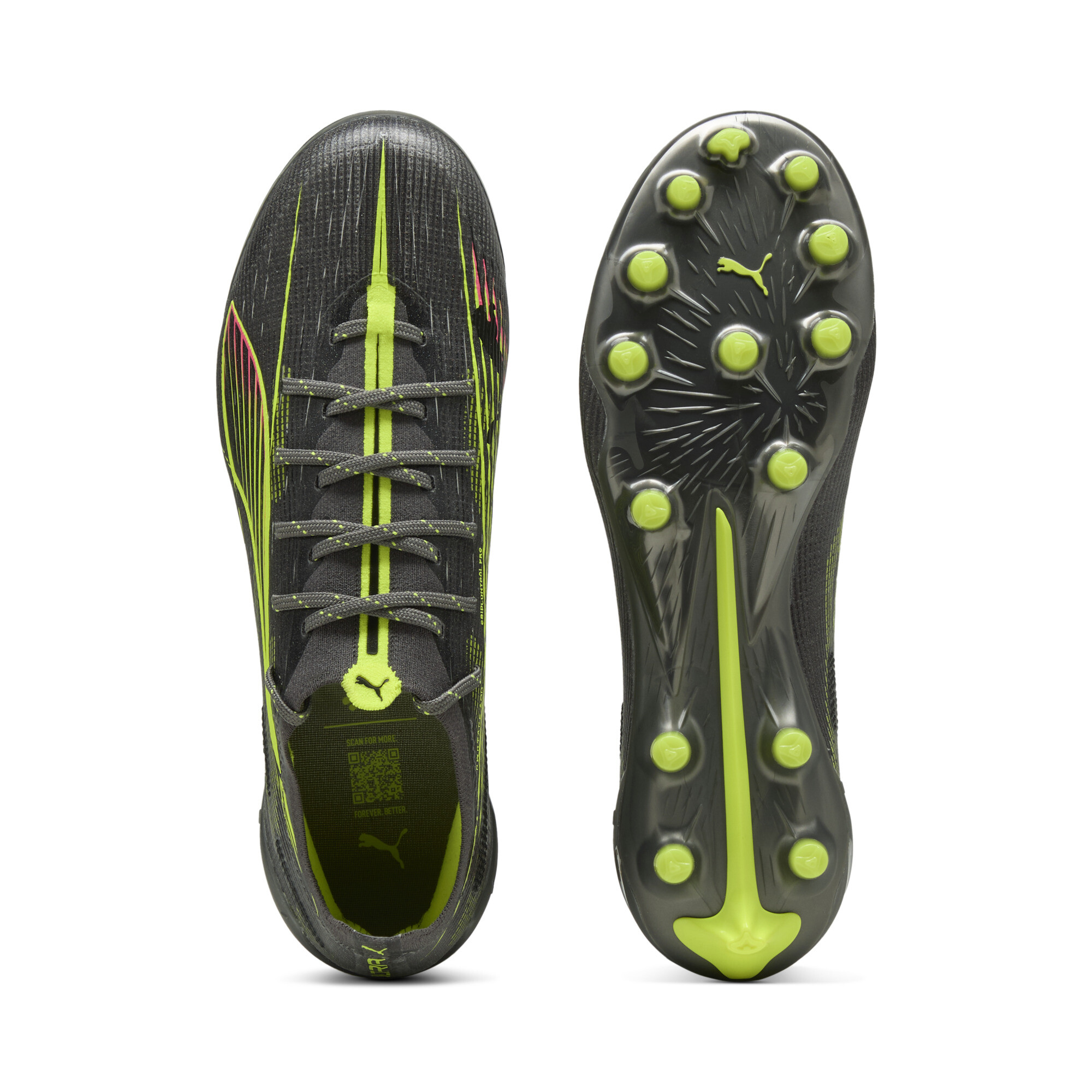 PUMA ULTRA 5 ULTIMATE AG voetbalschoenen voor Dames, Geel/Zilver, Maat 41 thumbnail 4