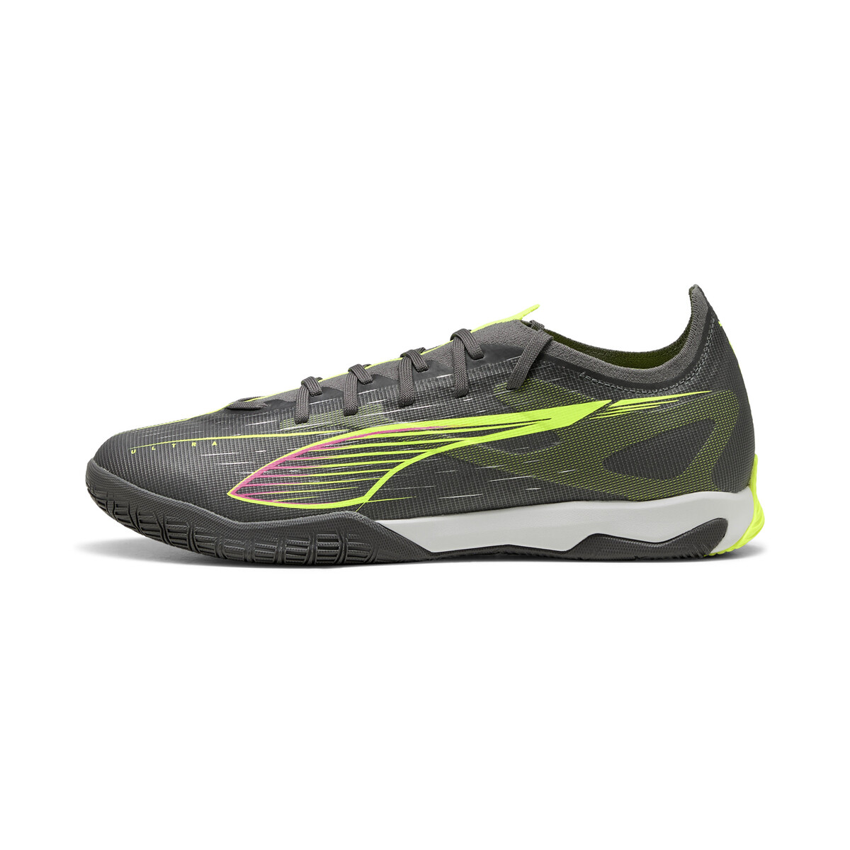 ULTRA 5 MATCH IT Futsal Boots in Matte Aged Silver/Yellow Alert by PUMA, UK 10