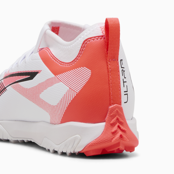 ULTRA 5 MATCH TT Mid Football Boots Youth, PUMA White-PUMA Black-Glowing Red, large-MEX