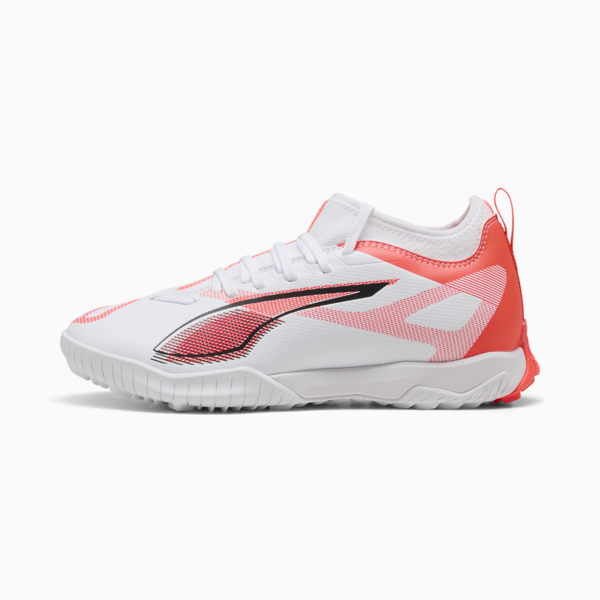 ULTRA 5 MATCH TT Mid Football Boots Youth, PUMA White-PUMA Black-Glowing Red, large-MEX