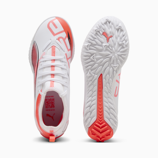 ULTRA 5 MATCH TT Mid Football Boots Youth, PUMA White-PUMA Black-Glowing Red, large-MEX