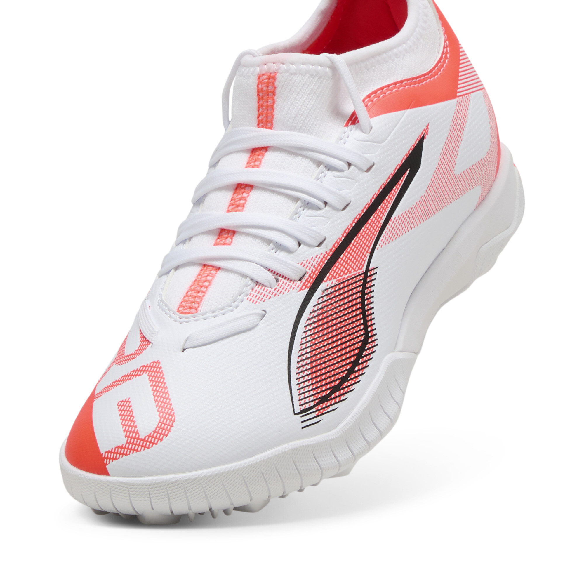 ULTRA 5 MATCH TT Mid voetbalschoenen, Zwart/Rood/Wit, Maat 34 | PUMA
