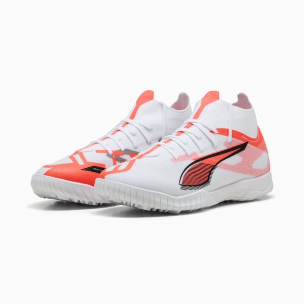 Tacos de fútbol ULTRA 5 MATCH TT, PUMA White-PUMA Black-Glowing Red, large-MEX