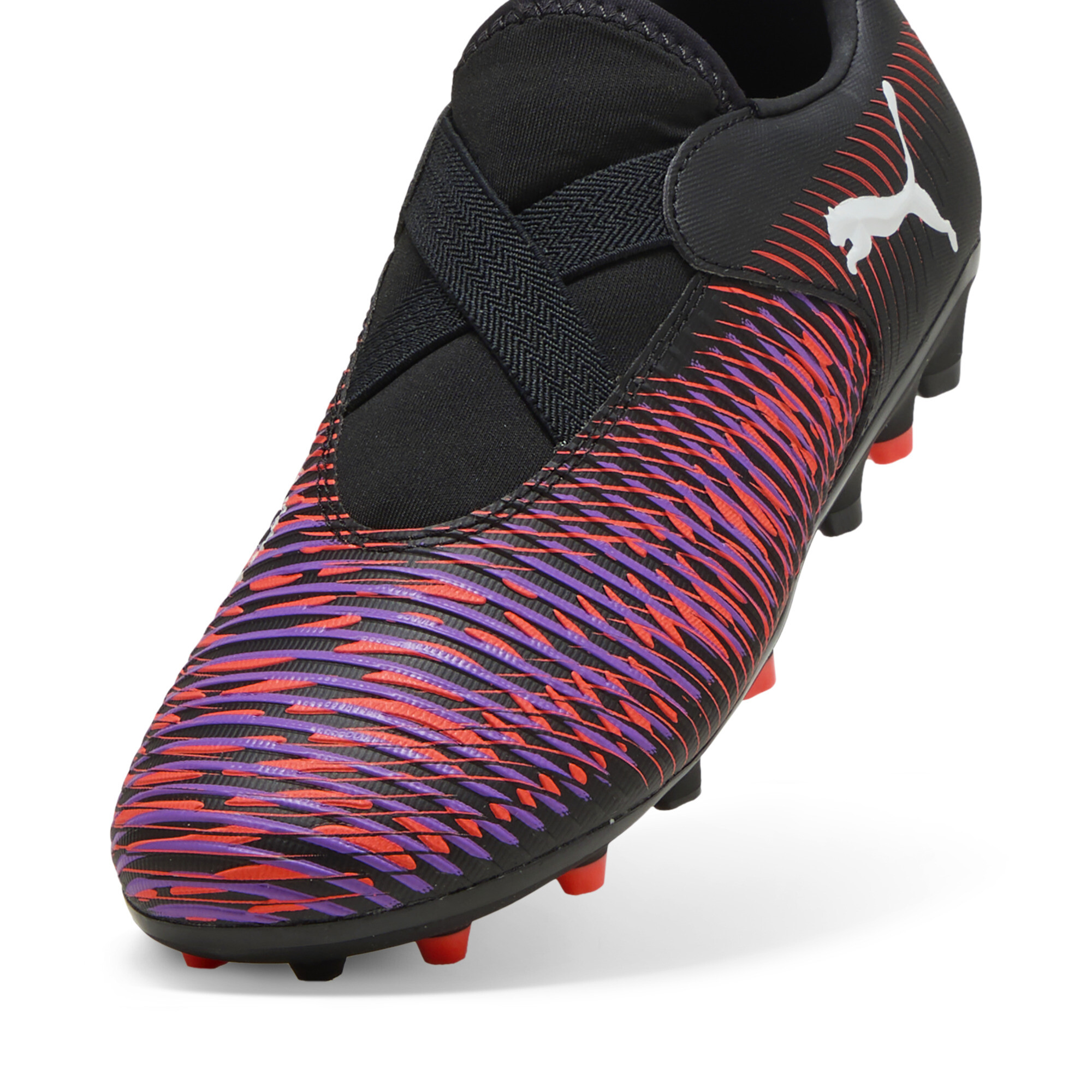 FUTURE 8 MATCH MG voetbalschoenen zonder veters, Zwart/Rood/Wit, Maat 34 | PUMA