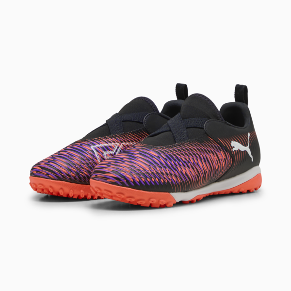 FUTURE 8 MATCH TT +Mid Laceless Football Boots Youth, PUMA Black-PUMA White-Glowing Red, large-MEX