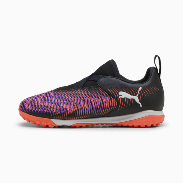 FUTURE 8 MATCH TT +Mid Laceless Football Boots Youth, PUMA Black-PUMA White-Glowing Red, large-MEX