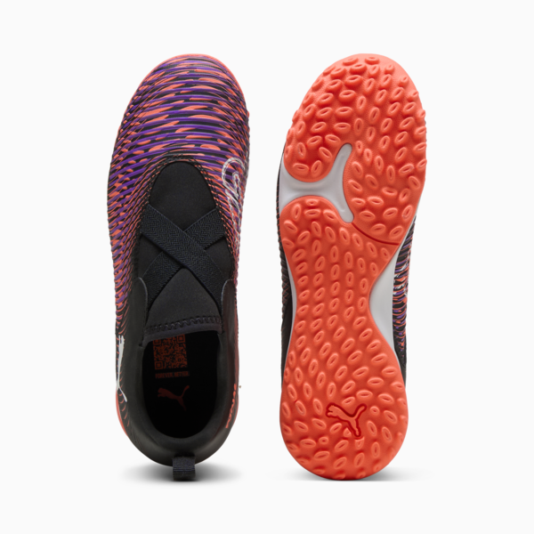 FUTURE 8 MATCH TT +Mid Laceless Football Boots Youth, PUMA Black-PUMA White-Glowing Red, large-MEX