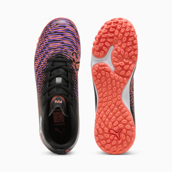 Tacos de fútbol FUTURE 8 PLAY TT Mid para adolescentes, PUMA Black-PUMA White-Glowing Red, large-MEX