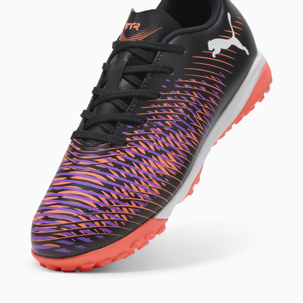 Tacos de fútbol FUTURE 8 PLAY TT Mid para adolescentes, PUMA Black-PUMA White-Glowing Red, large-MEX