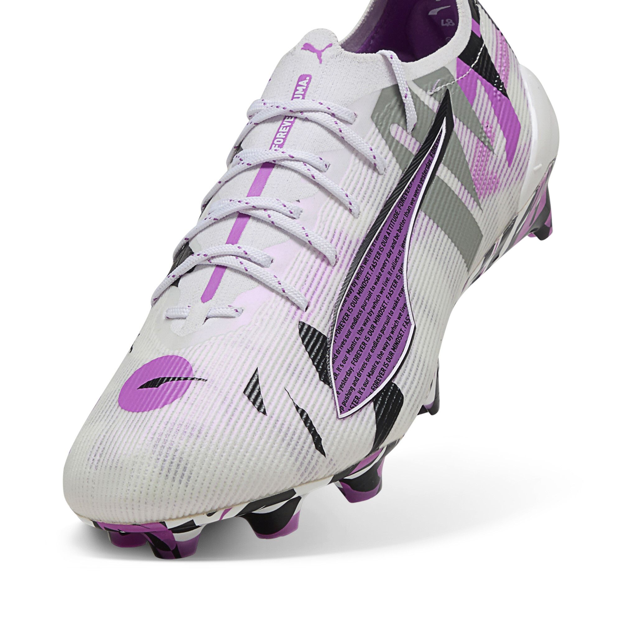 ULTRA 5 ULTIMATE FOREVER FG uniseks voetbalschoenen, Grijs/Wit, Maat 36 | PUMA