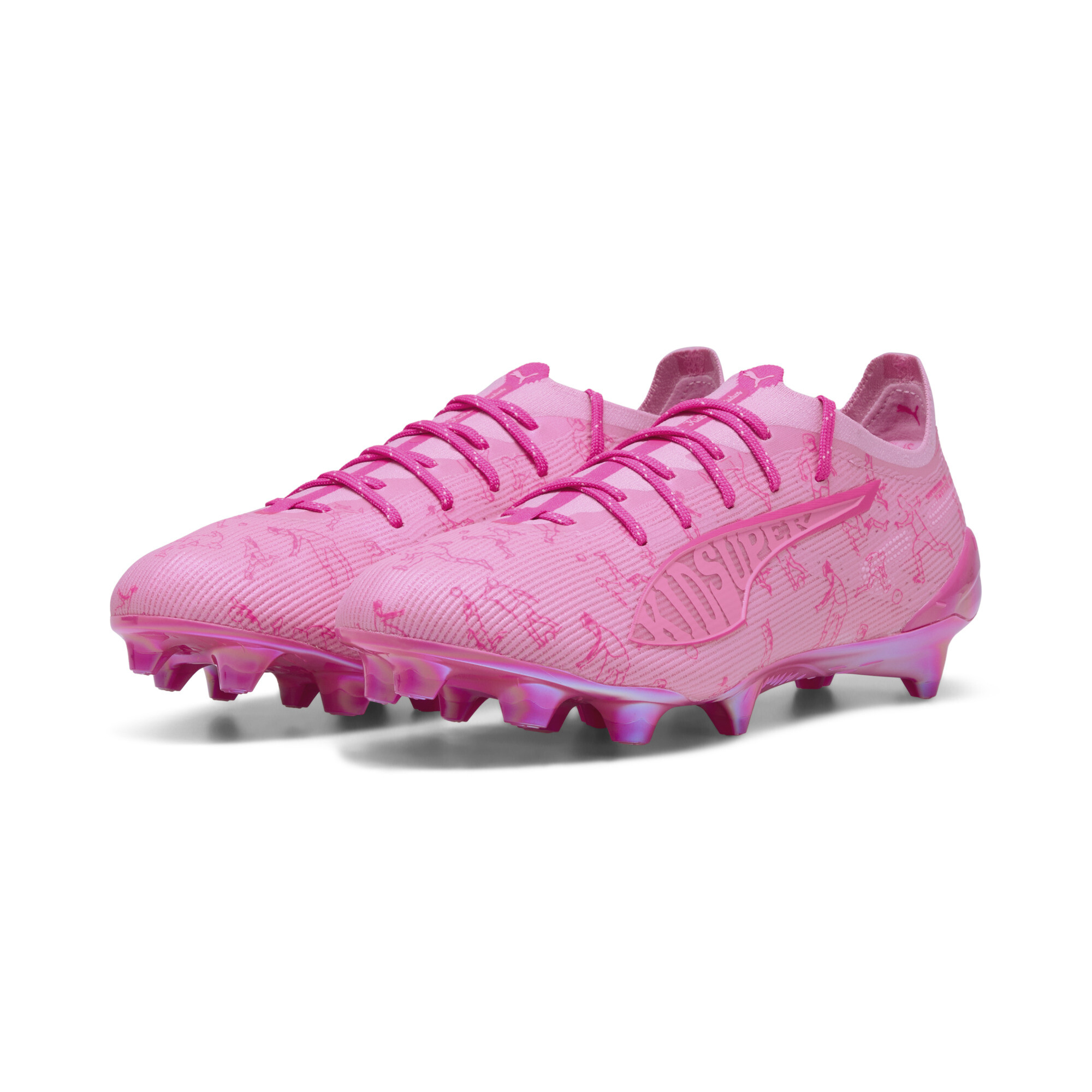 PUMA ULTRA 5 ULTIMATE x KIDSUPER FG voetbalschoenen, Roze, Maat 44 thumbnail 6