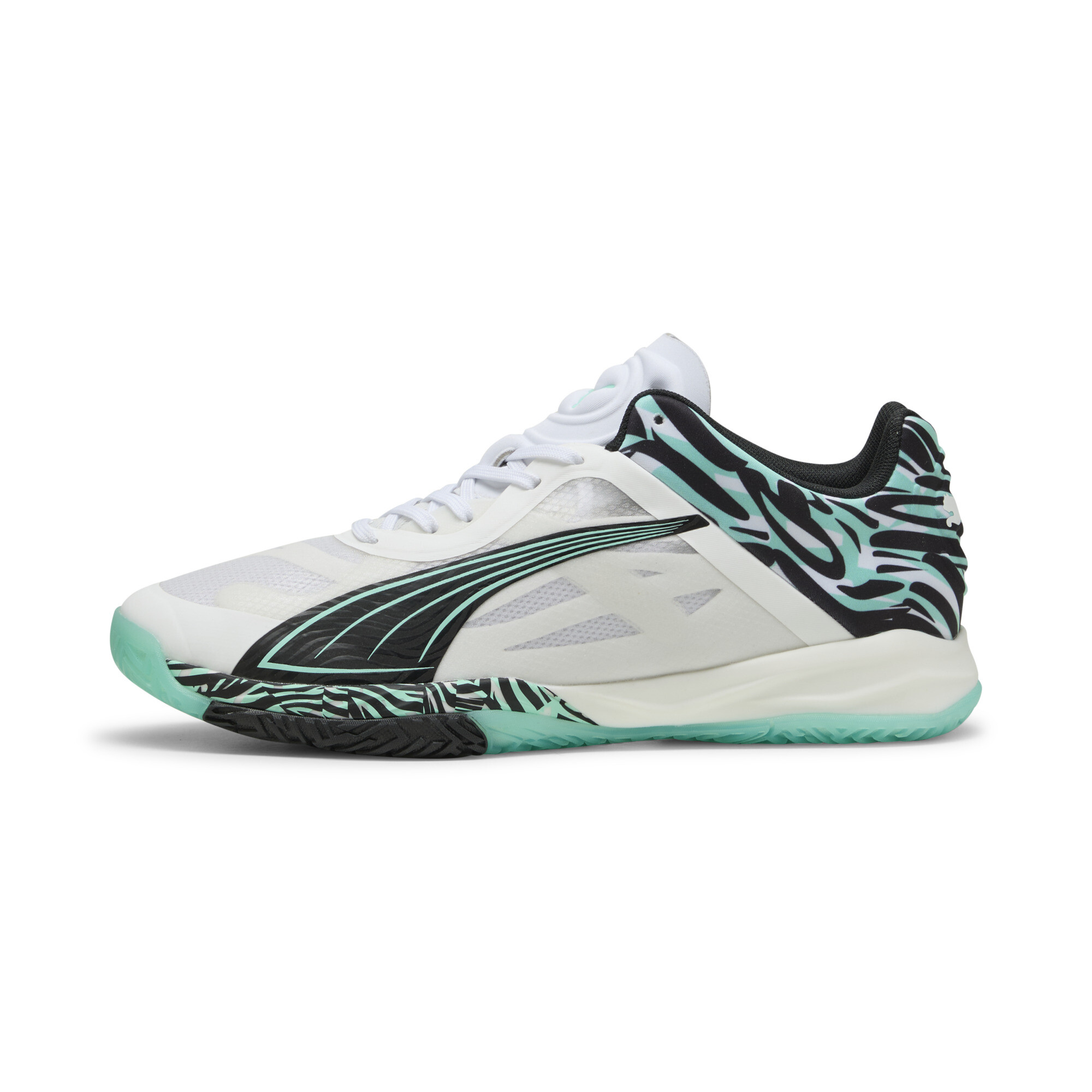 Puma Accelerate NITRO™ SQD UNTMD Handballschuhe | White/Black/Electric Peppermint | Größe: 46.5