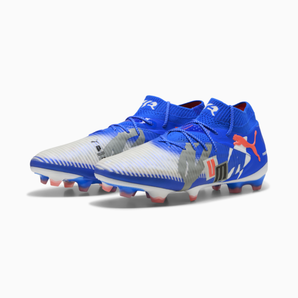 FUTURE 8 ULTIMATE FOREVER FG Football Boots Unisex, PUMA White-Ultra Blue-Feather Gray-PUMA Black-Glowing Red, large-ZAF