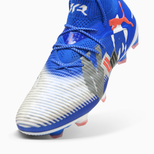 Tacos de fútbol FUTURE 8 ULTIMATE FG, PUMA White-Ultra Blue-Feather Gray-PUMA Black-Glowing Red, large-MEX