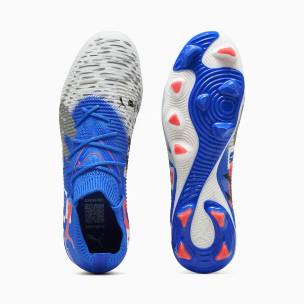 FUTURE 8 MATCH FOREVER FG/AG Football Boots Unisex, PUMA White-Ultra Blue-Feather Gray-PUMA Black-Glowing Red, large-ZAF