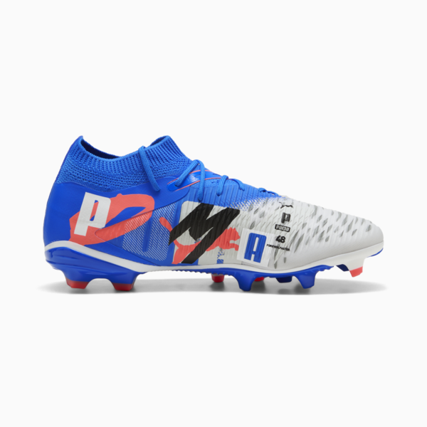 Tacos de fútbol FUTURE 8 MATCH FG/AG, PUMA White-Ultra Blue-Feather Gray-PUMA Black-Glowing Red, large-MEX