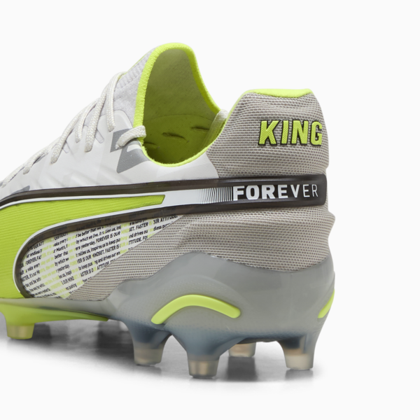 KING ULTIMATE FOREVER FG/AG Football Boots Unisex, Feather Gray-Electric Lime-PUMA White-Flat Light Gray, large-ZAF