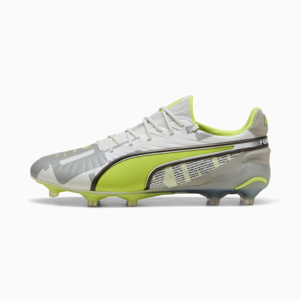 KING ULTIMATE FOREVER FG/AG Football Boots Unisex, Feather Gray-Electric Lime-PUMA White-Flat Light Gray, large-ZAF
