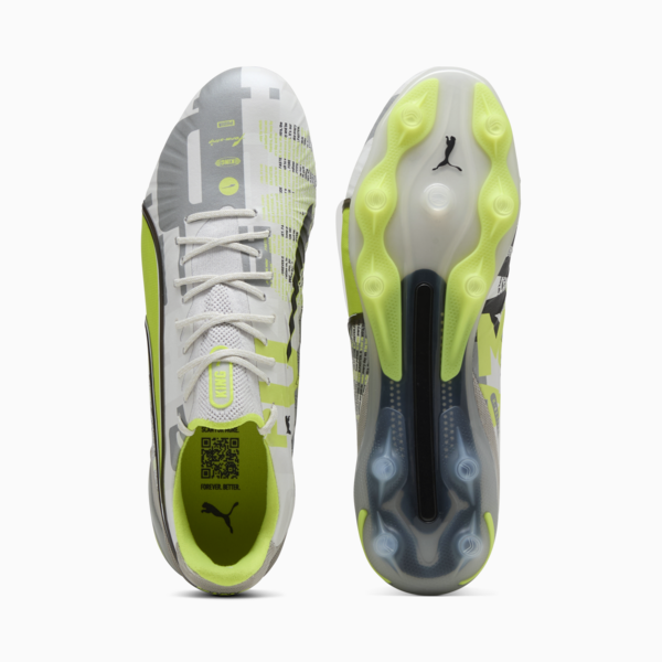KING ULTIMATE FOREVER FG/AG Football Boots Unisex, Feather Gray-Electric Lime-PUMA White-Flat Light Gray, large-ZAF