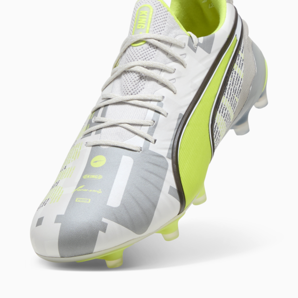 KING ULTIMATE FOREVER FG/AG Football Boots Unisex, Feather Gray-Electric Lime-PUMA White-Flat Light Gray, large-ZAF